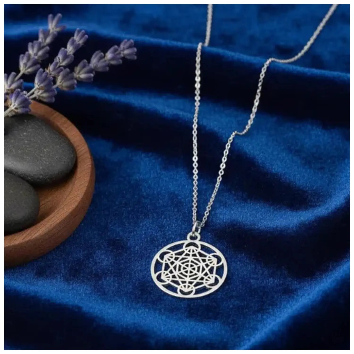 Collar Cubo Metatrón Geometría Sagrada Acero Inoxidable - Bisuteria Lola F