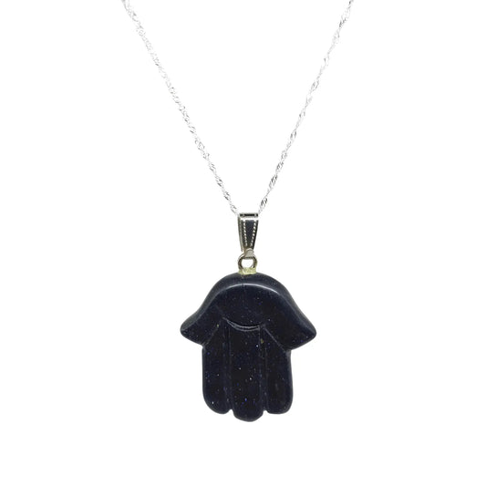 Collar Mano de Fátima Lluvia de Estrellas con Cadena de Plata - Bisutería Lola A