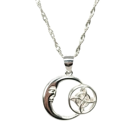 Collar Nudo de Bruja Media Luna de Plata Energía Mágica - Bisutería Lola A