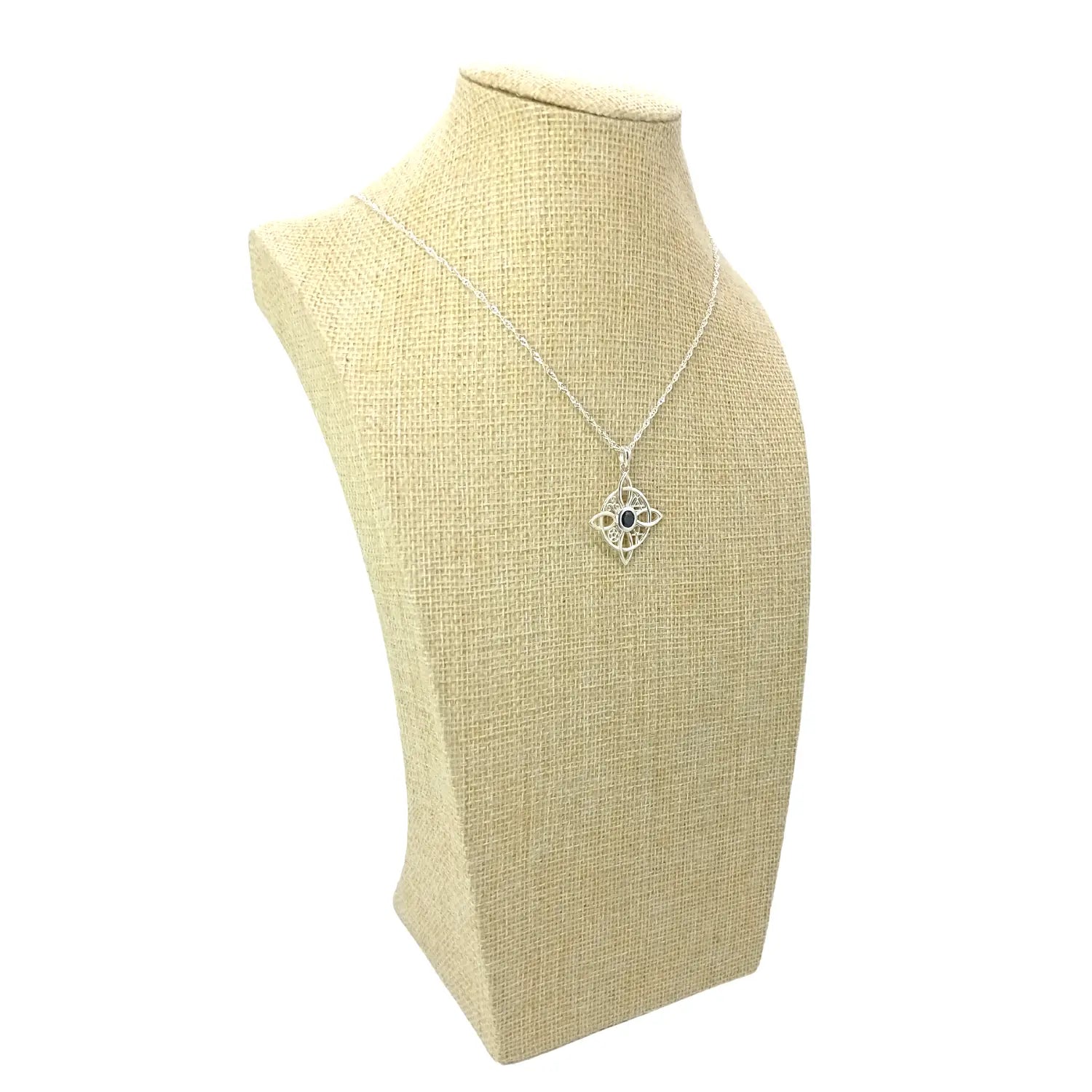 Collar Nudo de Bruja Plata 925 con Piedra Natural Ónix - Bisutería Lola C