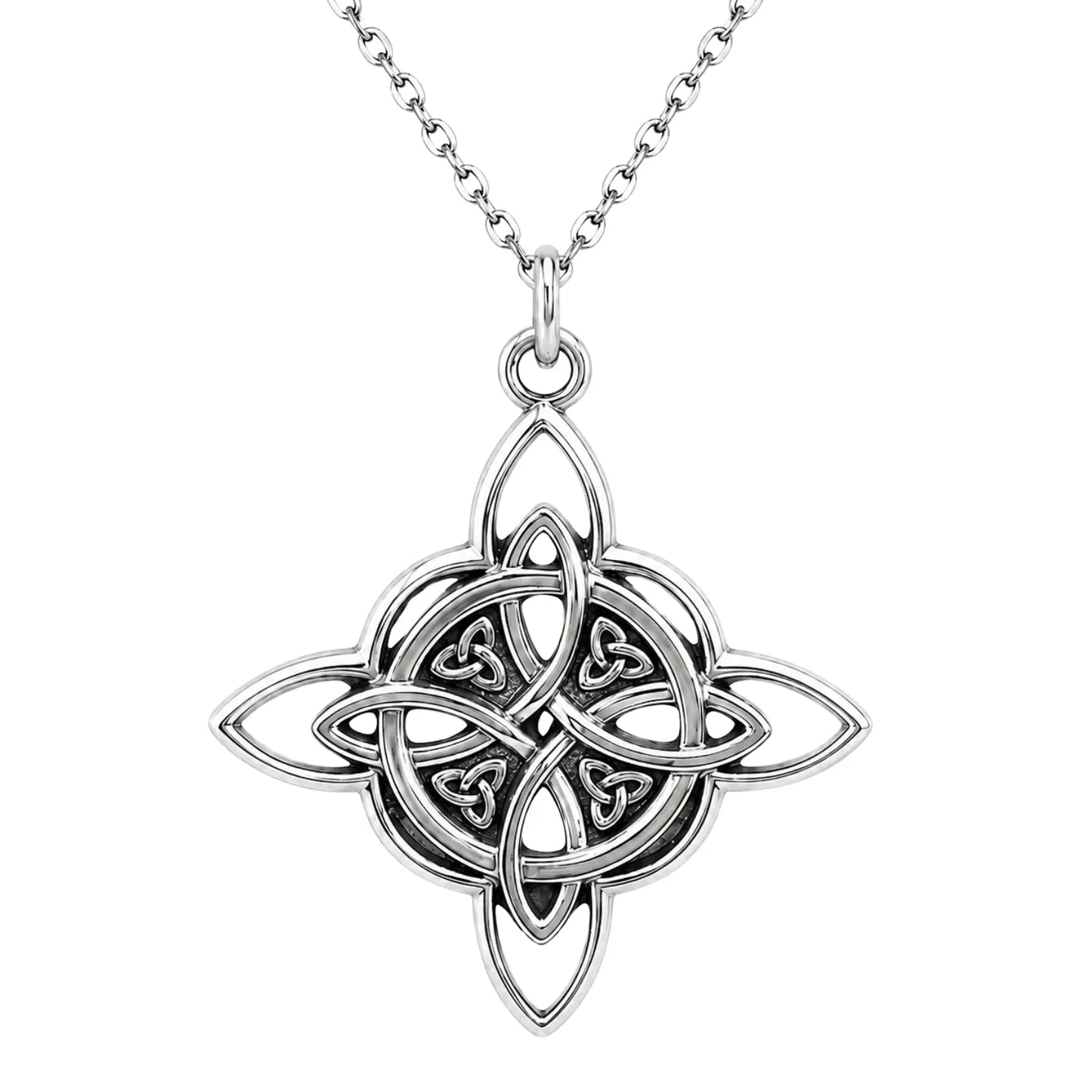 Collar Nudo de Bruja Triqueta de Acero Inoxidable - Bisutería Lola A