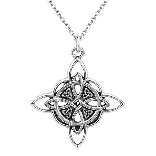 Collar Nudo de Bruja Triqueta de Acero Inoxidable - Bisutería Lola A
