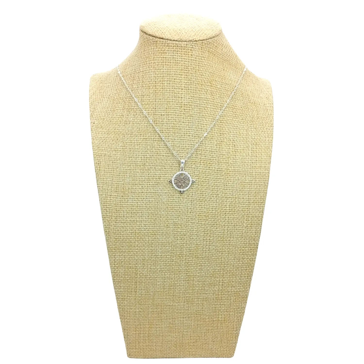 Collar Nudo de Bruja de Plata Italiana con Circón para Protección - Bisutería Lola E