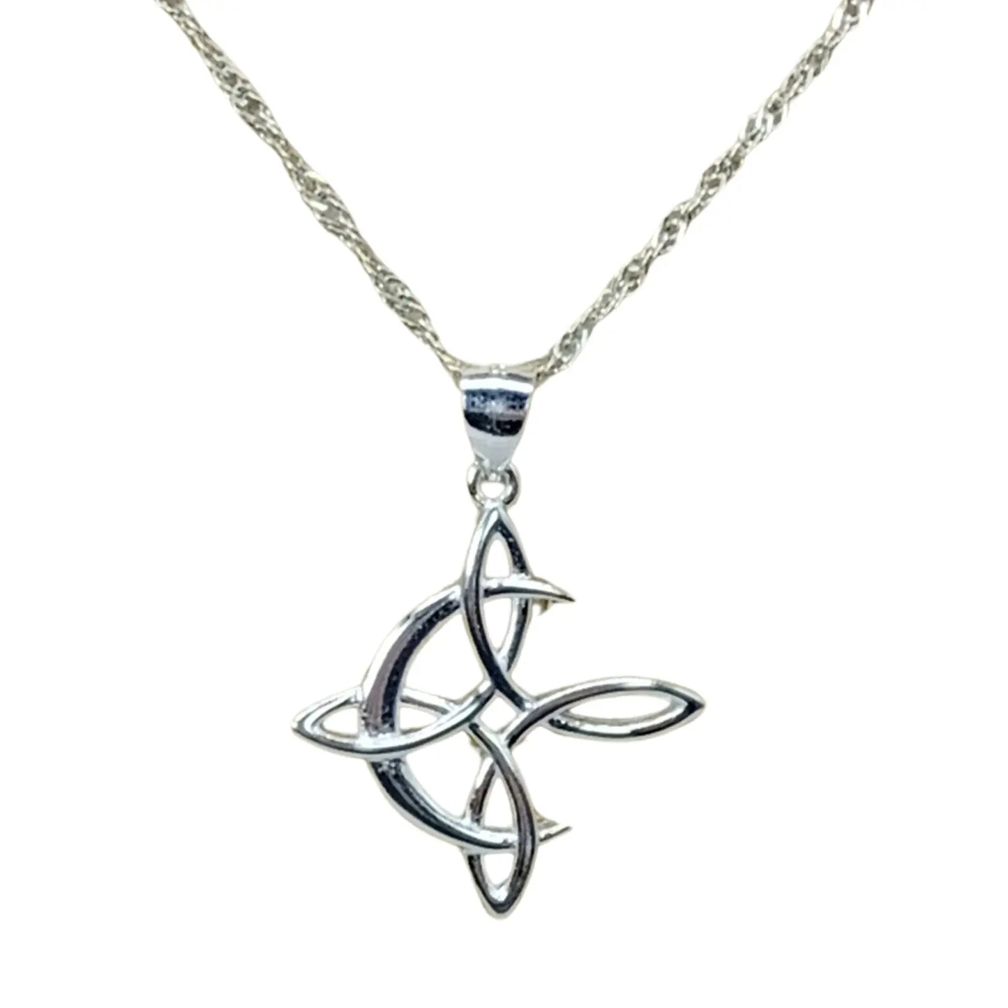 Collar Nudo de Bruja y Media Luna Plata Amuleto Wicca - Bisutería Lola A