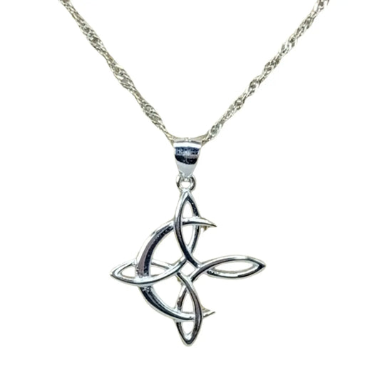 Collar Nudo de Bruja y Media Luna Plata Amuleto Wicca - Bisutería Lola A