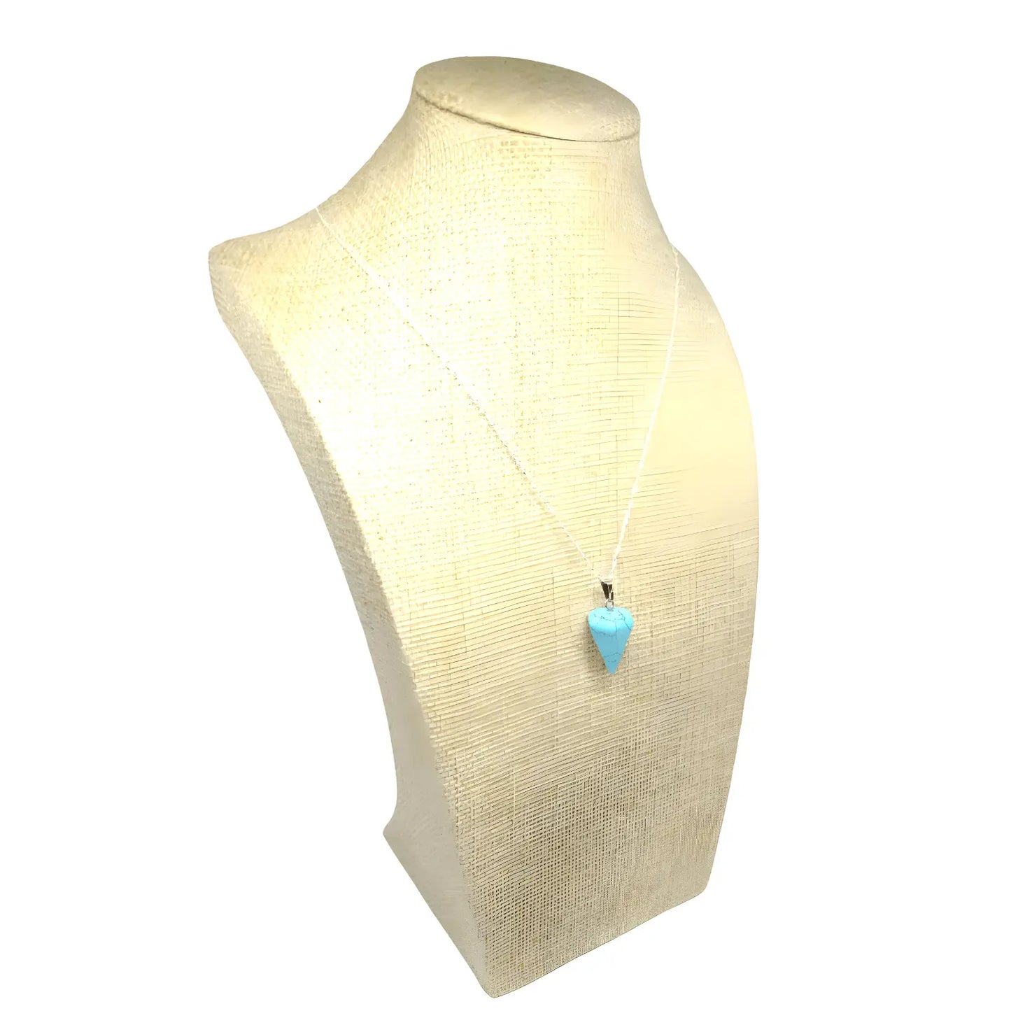 Collar Péndulo Turquesa con Cadena de Plata - Bisutería Lola C