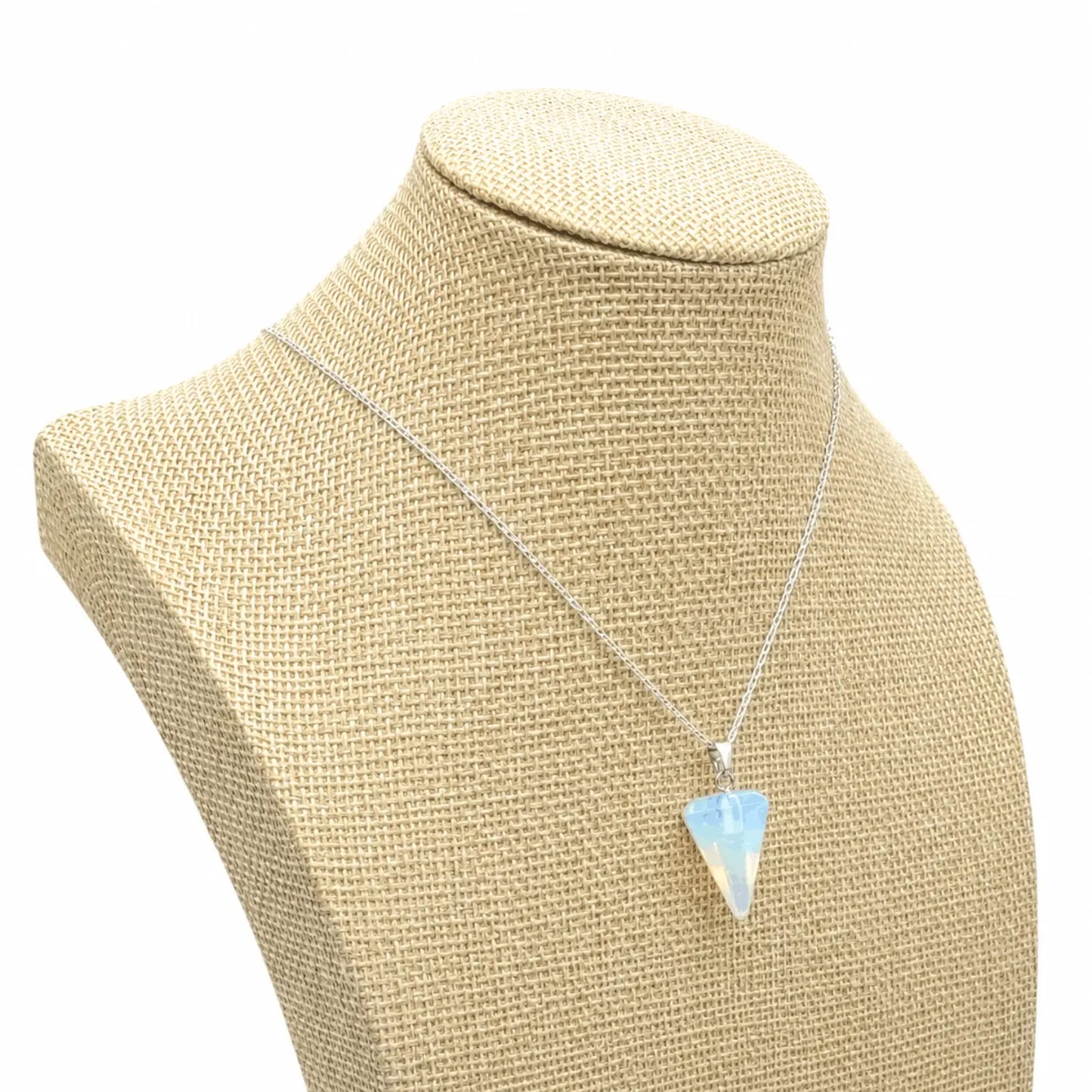 Collar Péndulo Piedra Luna Opalina Cadena Plata 925 - Bisutería Lola F