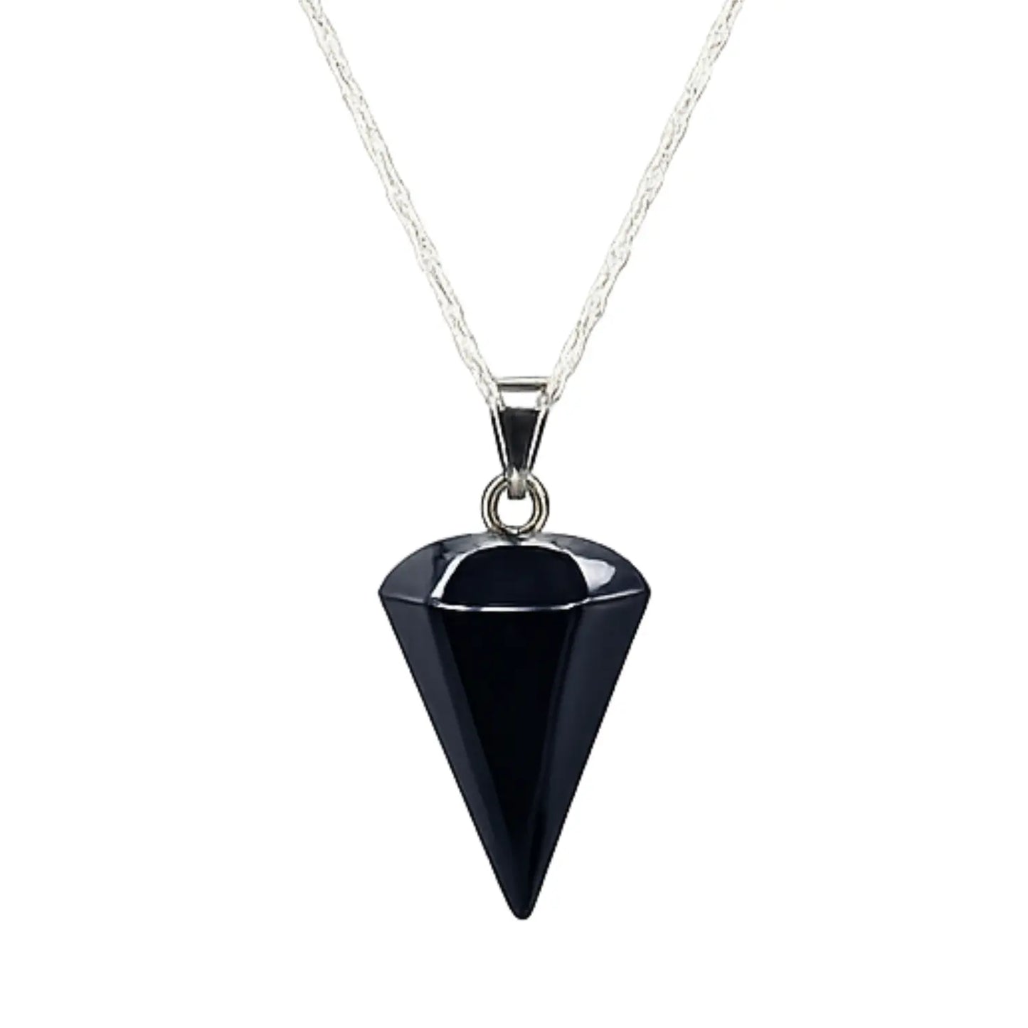 Collar Péndulo Piedra Natural Ónix con Cadena de Plata - Bisutería lola A