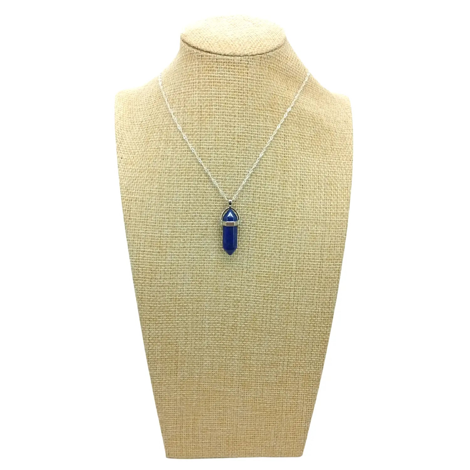 Colgante Punta Hexagonal Piedra Natural Lapislázuli – Cadena de Plata 925 - Bisutería Lola E