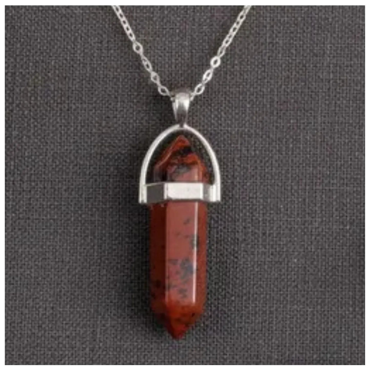 Collar Punta Obsidiana Caoba Natural Plata 925 Protección - Bisuteria Lola E
