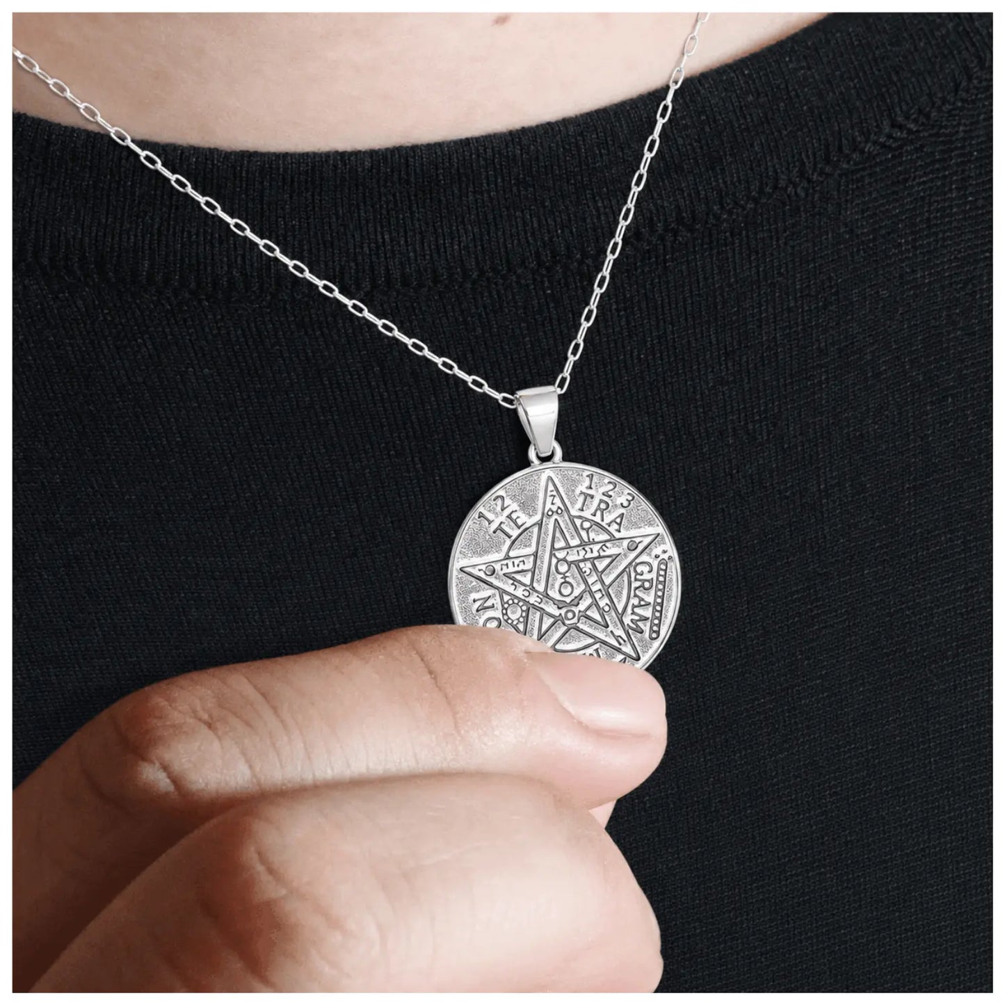 Collar Tetragramaton Amuleto de Plata Espiritual - Bisutería Lola B