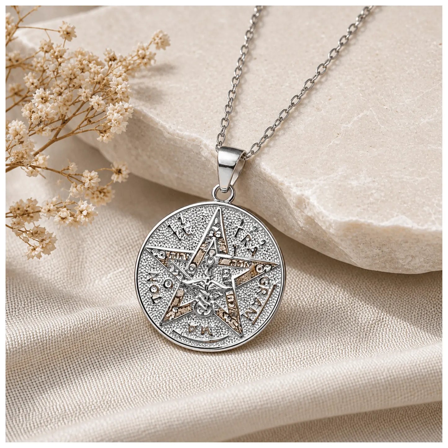 Collar Tetragramaton Amuleto de Plata Espiritual - Bisutería Lola E