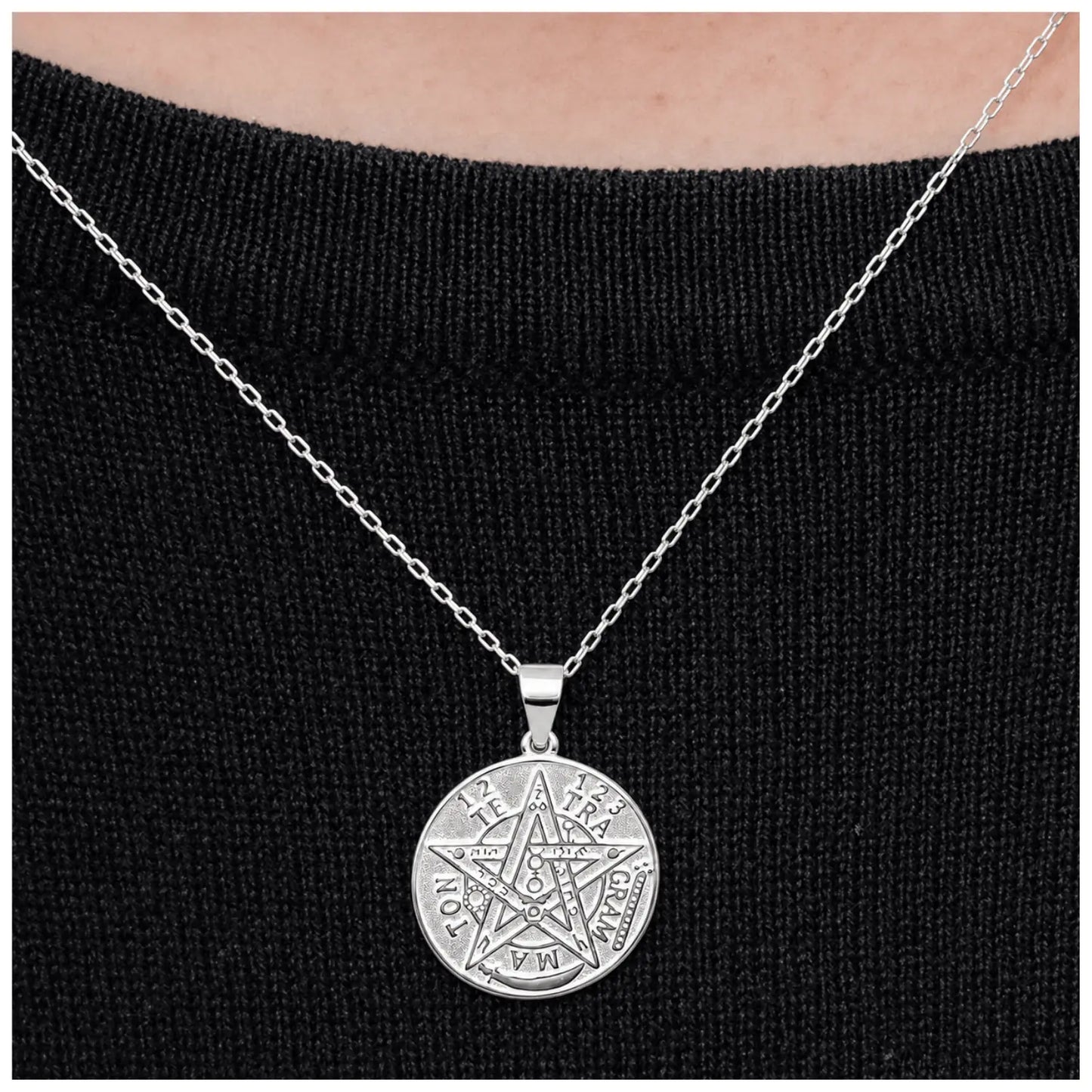 Collar Tetragramaton Amuleto de Plata Espiritual - Bisutería Lola D