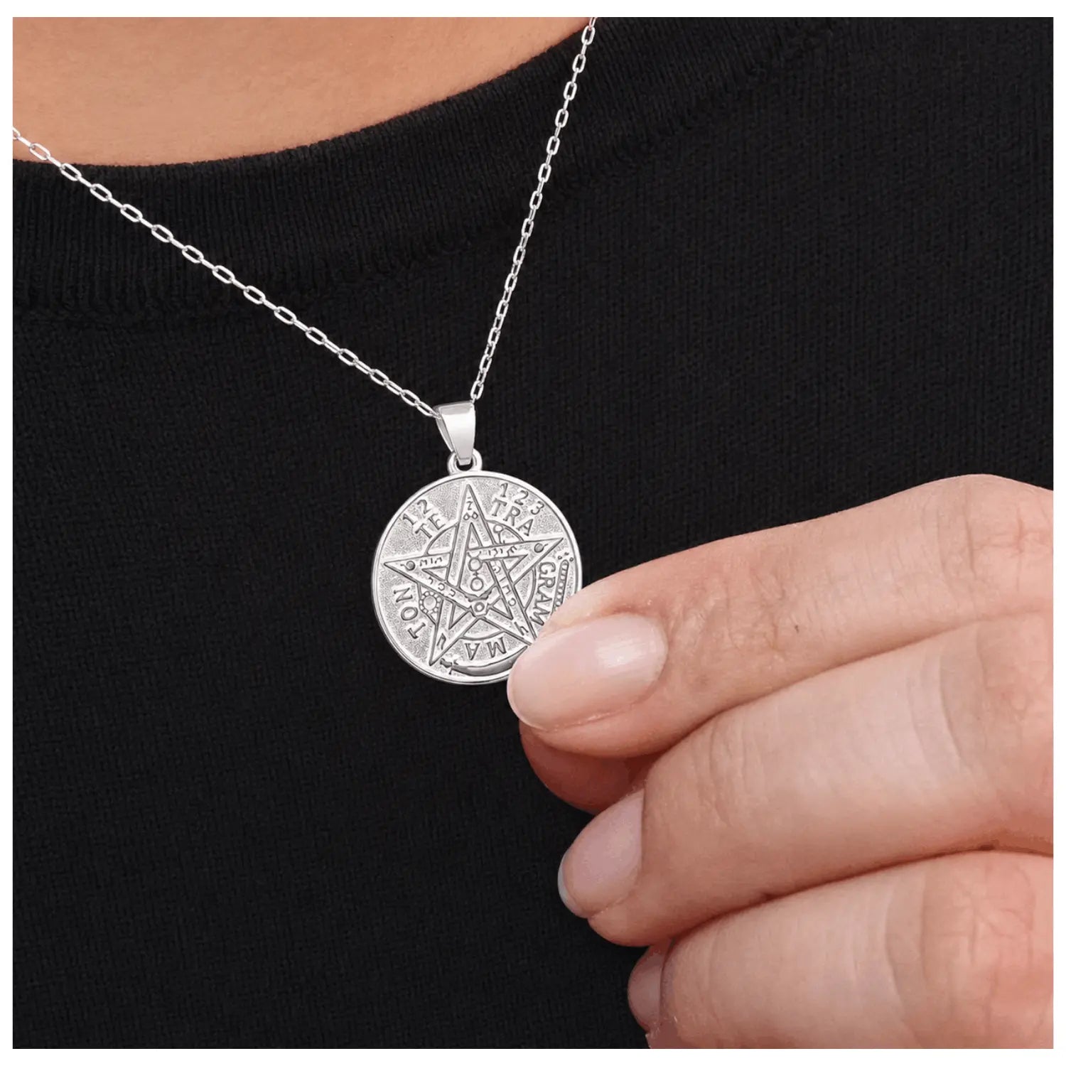 Collar Tetragramaton Amuleto de Plata Espiritual - Bisutería Lola E