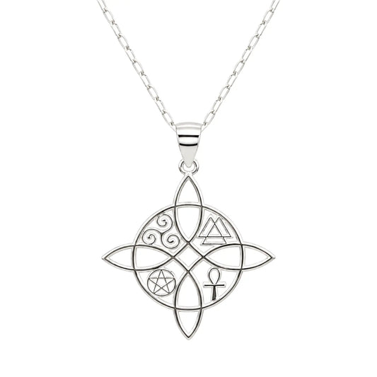 Collar Nudo de Bruja con Triquetas Plata 925