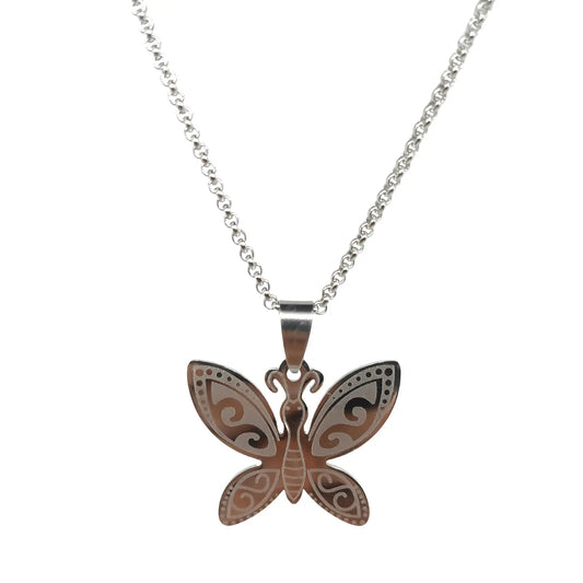 Collar de Acero Inoxidable dije Mariposa - Bisutería Lola A