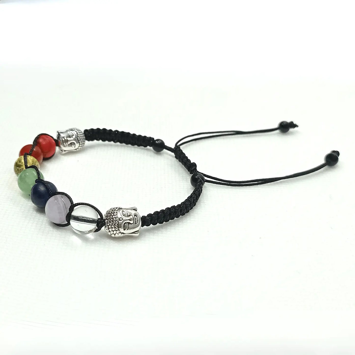 Pulsera Artesanal 7 Chakras con Dijes de Buda