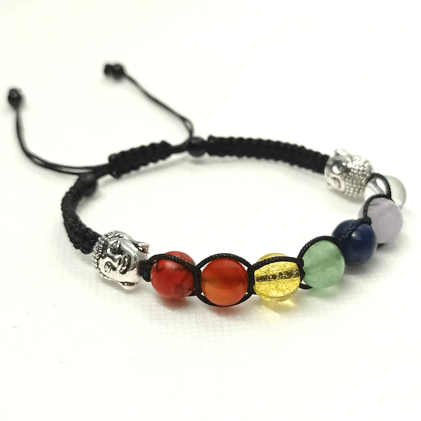 Pulsera Artesanal 7 Chakras con Dijes de Buda