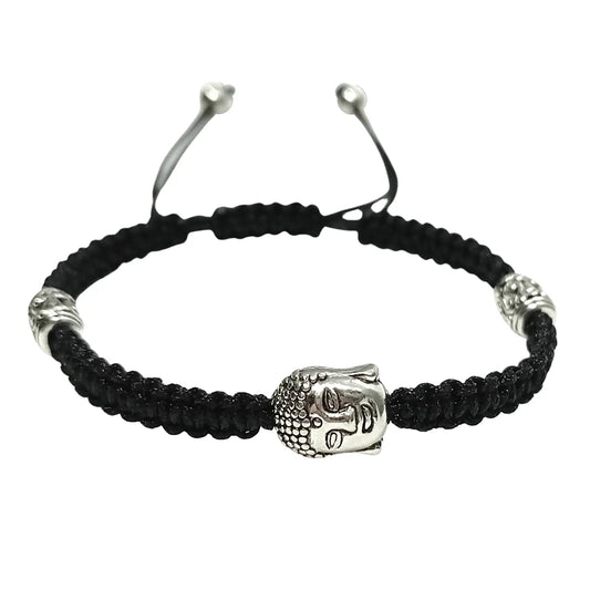 Pulsera Artesanal Hilo Negro con dije de Buda