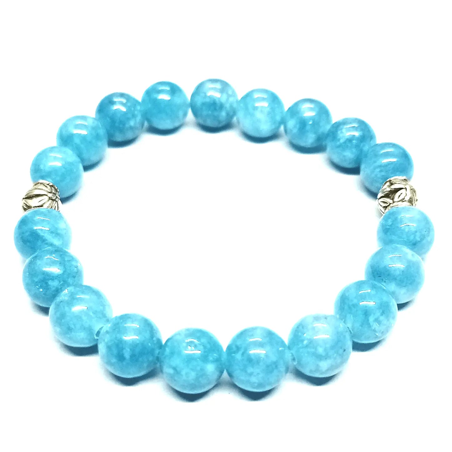 Pulsera Artesanal Jade Azul - Piedra Natural de 8mm - Bisutería Lola B