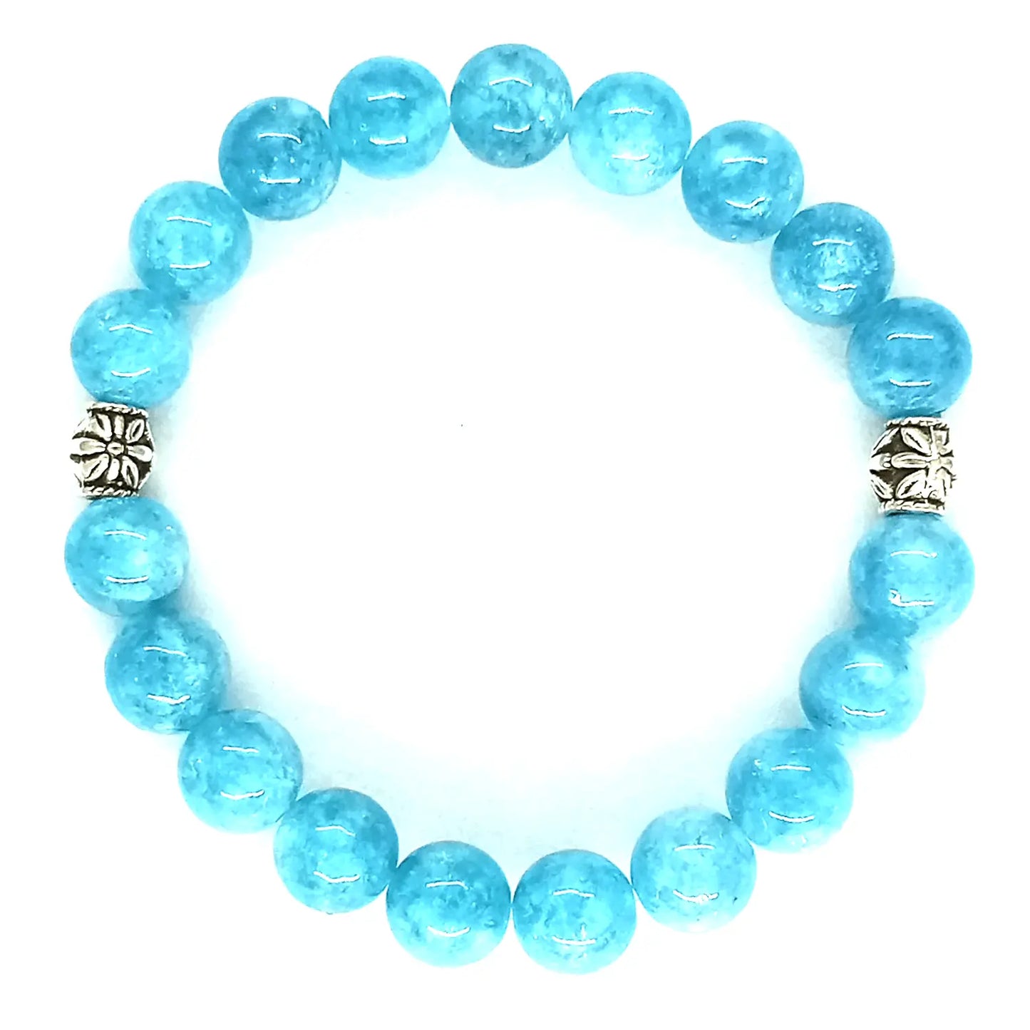 Pulsera Artesanal Jade Azul - Piedra Natural de 8mm - Bisutería Lola C