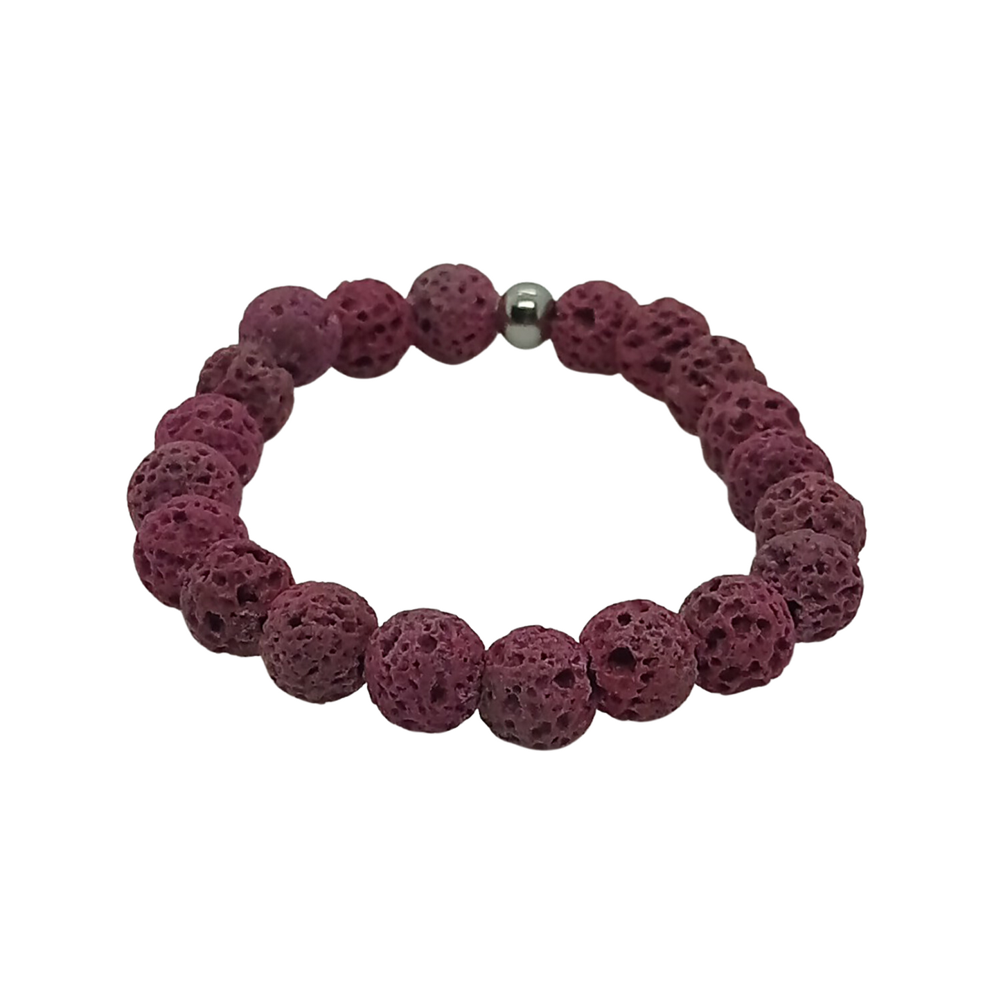 Pulsera Artesanal Magma Fucsia – Piedra Volcánica Natural 8 mms