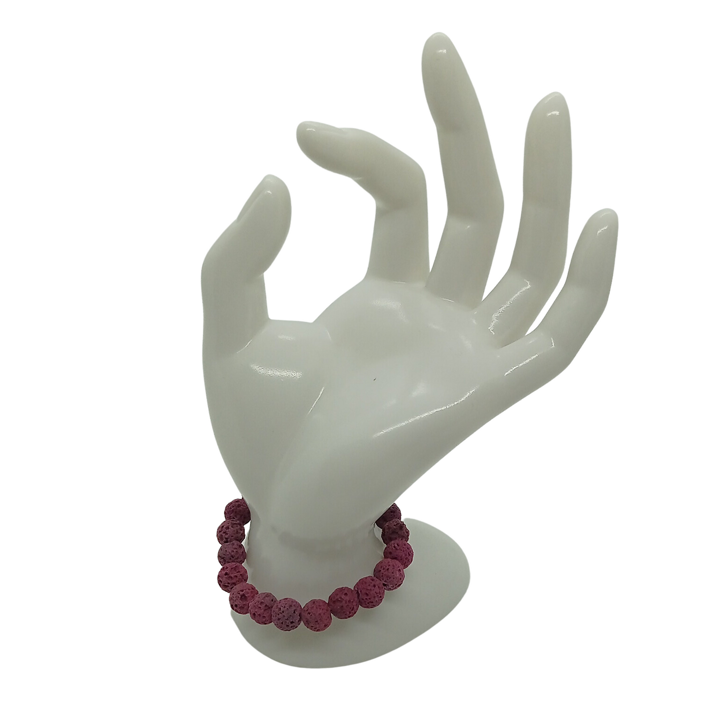 Pulsera Artesanal Magma Fucsia – Piedra Volcánica Natural 8 mms