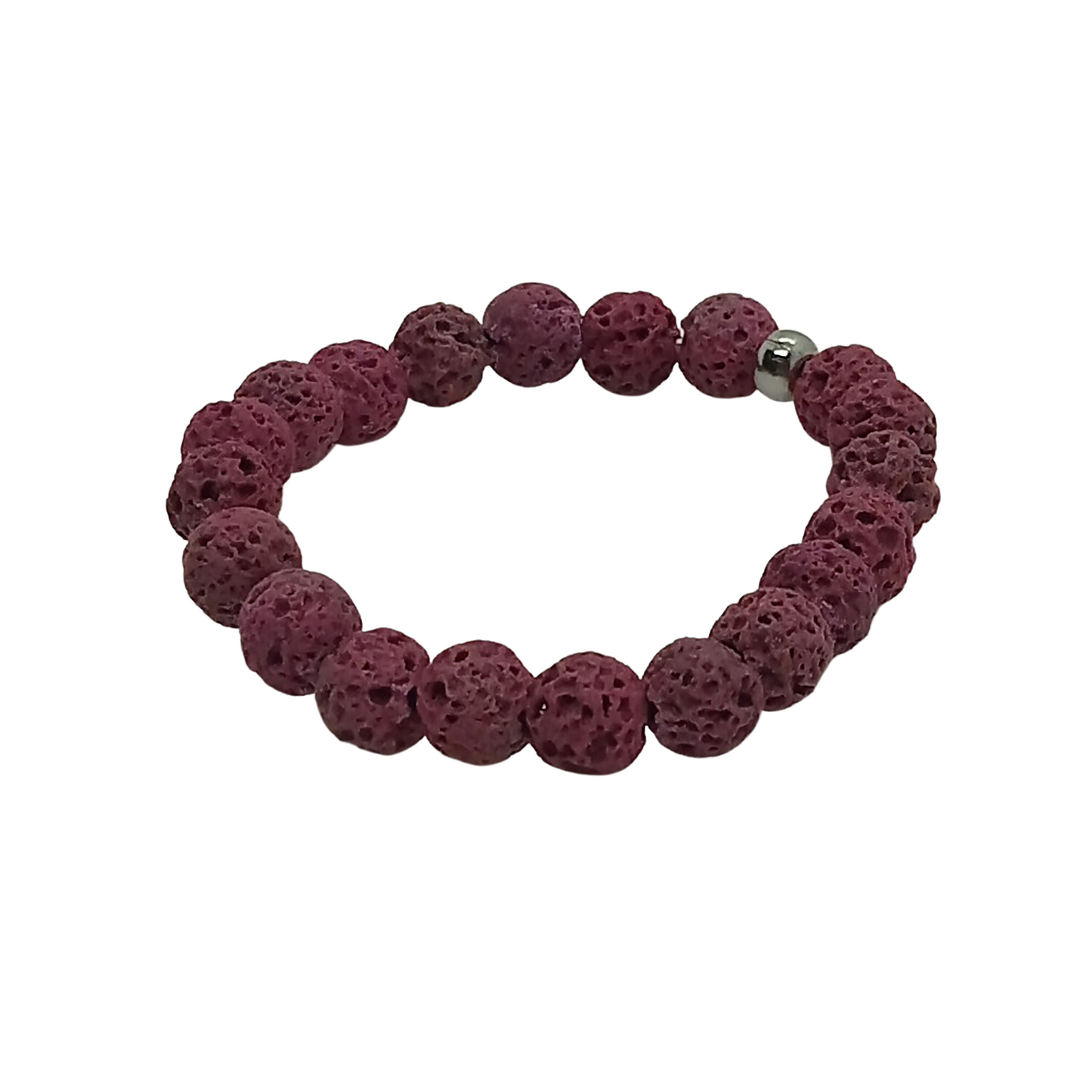 Pulsera Artesanal Magma Fucsia – Piedra Volcánica Natural 8 mms