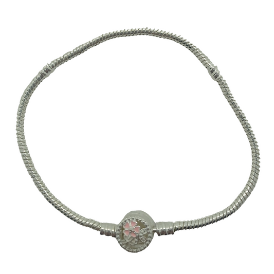 Pulsera Charm con Flores – Plata