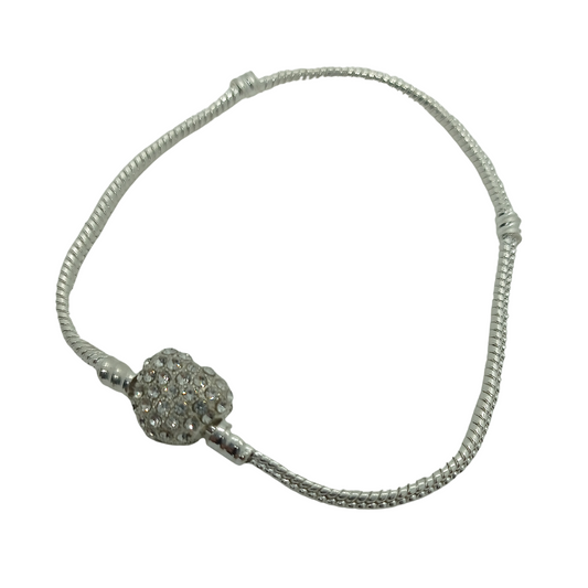 Pulsera Charm de Corazón con Zircones – Plata de Ley 925