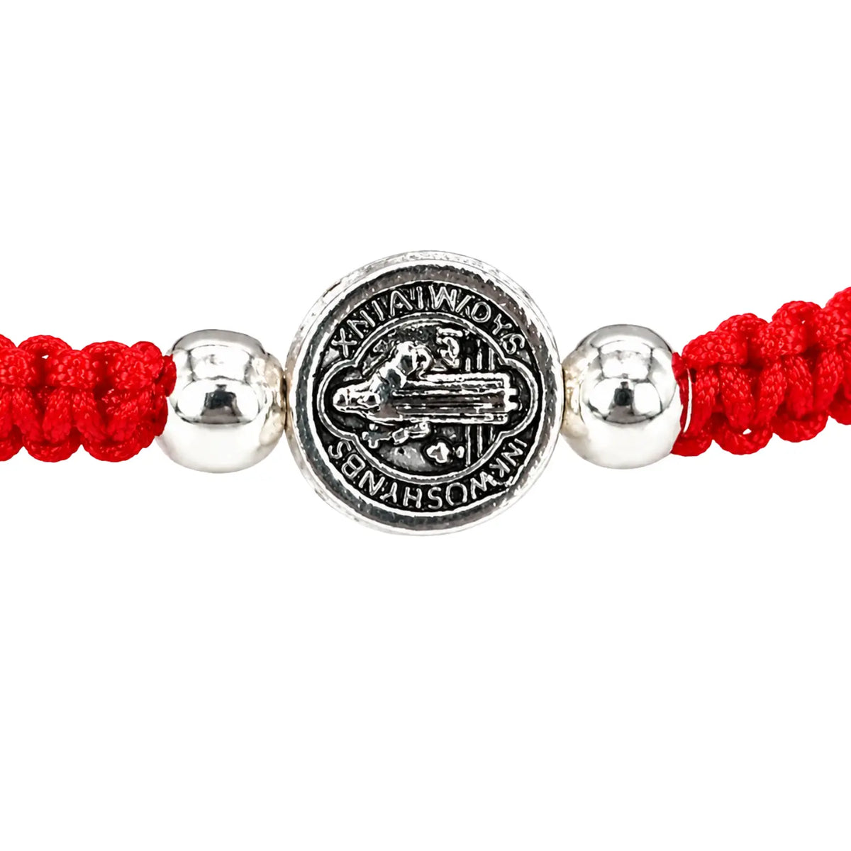 Pulsera Hilo Rojo San Benito Acero Ajustable Protección - Bisutería Lola F