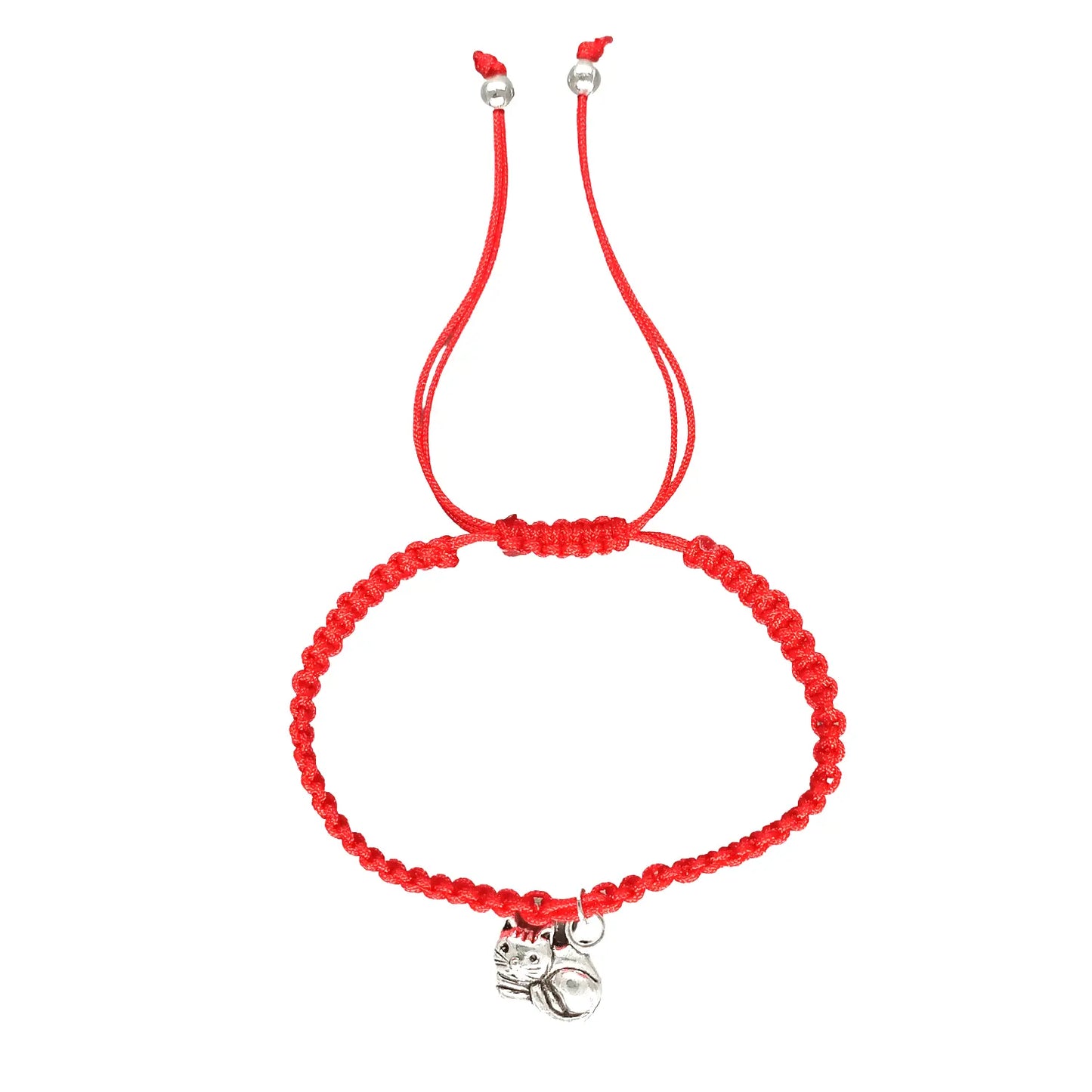 Pulsera Hilo Rojo con Dije de Gatito