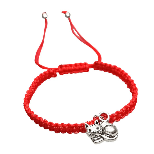 Pulsera Hilo Rojo con Dije de Gatito