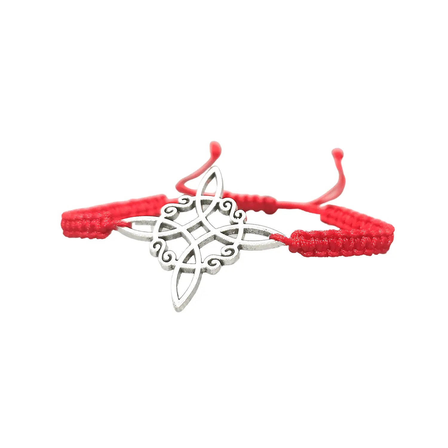 Pulsera Hilo Rojo con Dije de Nudo de Bruja – Hilo Macramé Reciclado - Bisutería Lola B