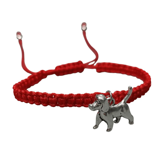 Pulsera Hilo Rojo con Dije de Perrito