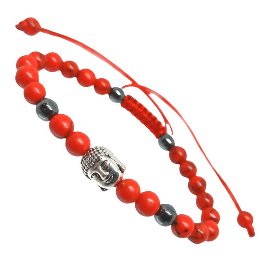 Pulsera Howlita con dije de Buda Para Vitalidad y Sabiduría - Bisutería Lola A