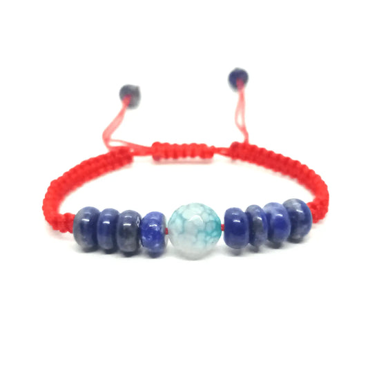 Pulsera Piedra Natural Ágata Mediterránea y Lapislázuli - Bisutería Lola A