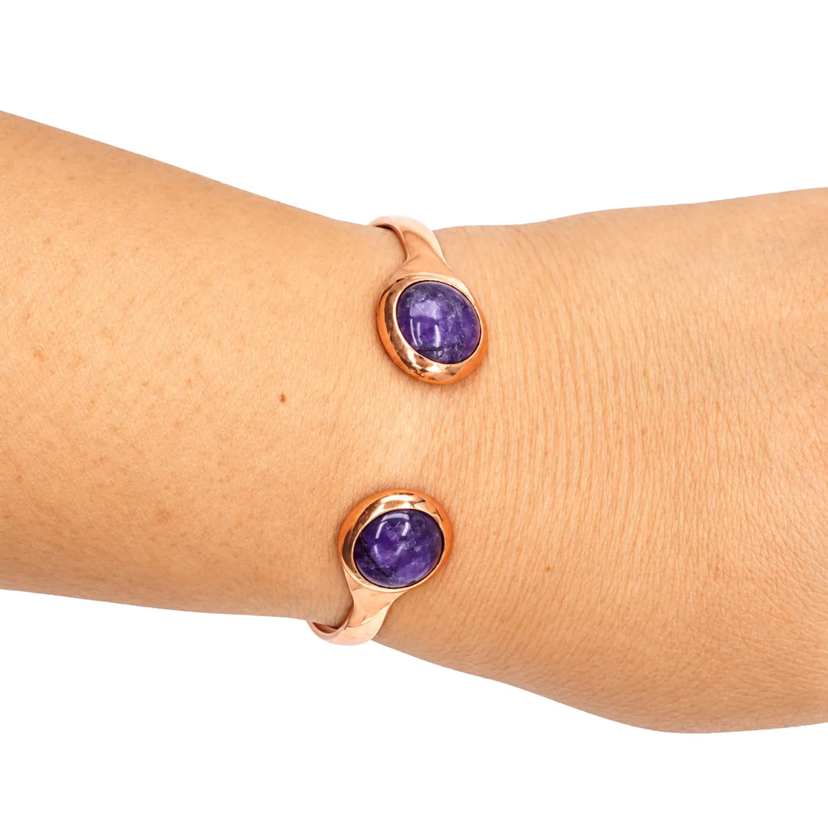 Pulsera Cobre Chileno y Amatista para Protección - Bisutería Lola B