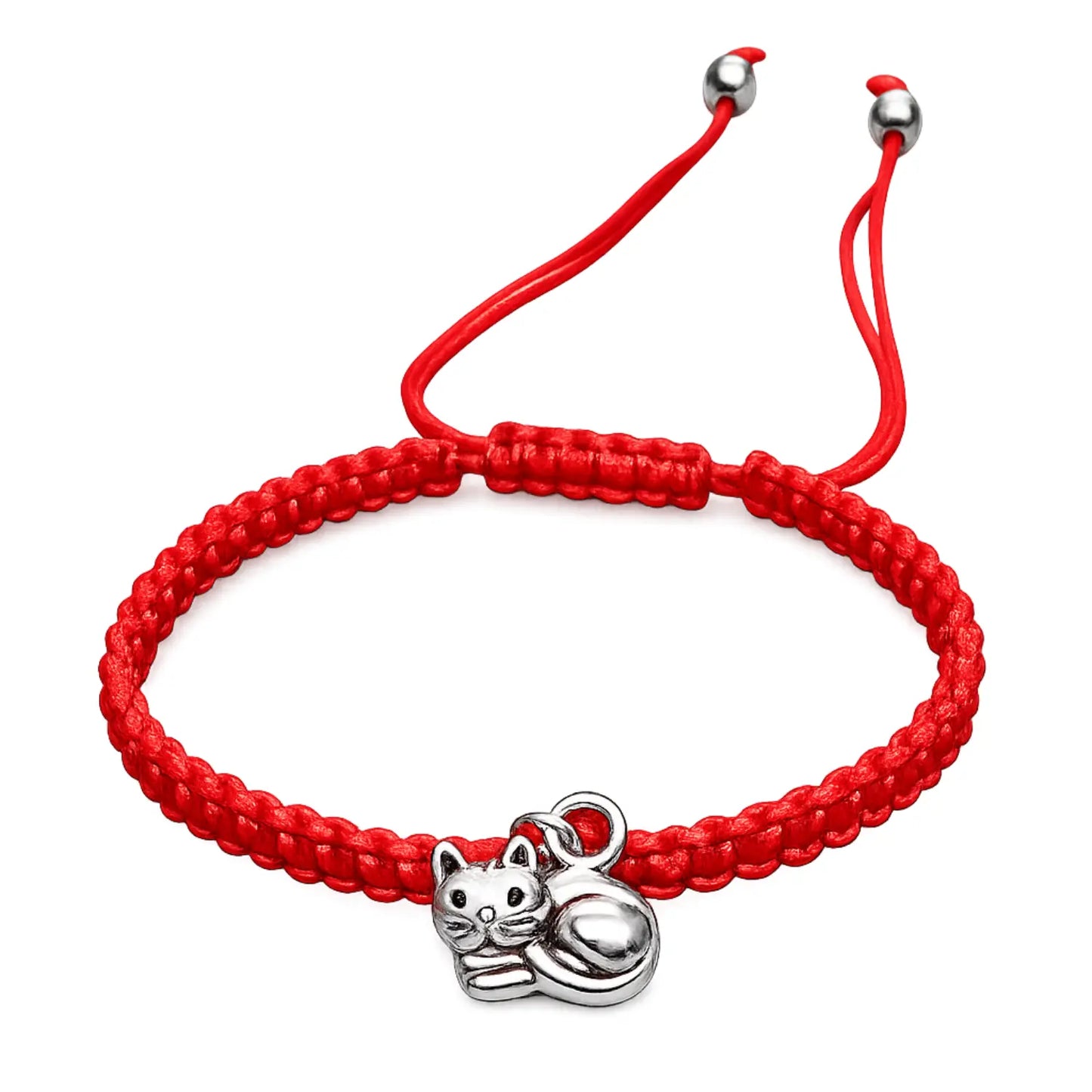 Pulsera Hilo Rojo con Dije de Gatito - Bisutería Lola E