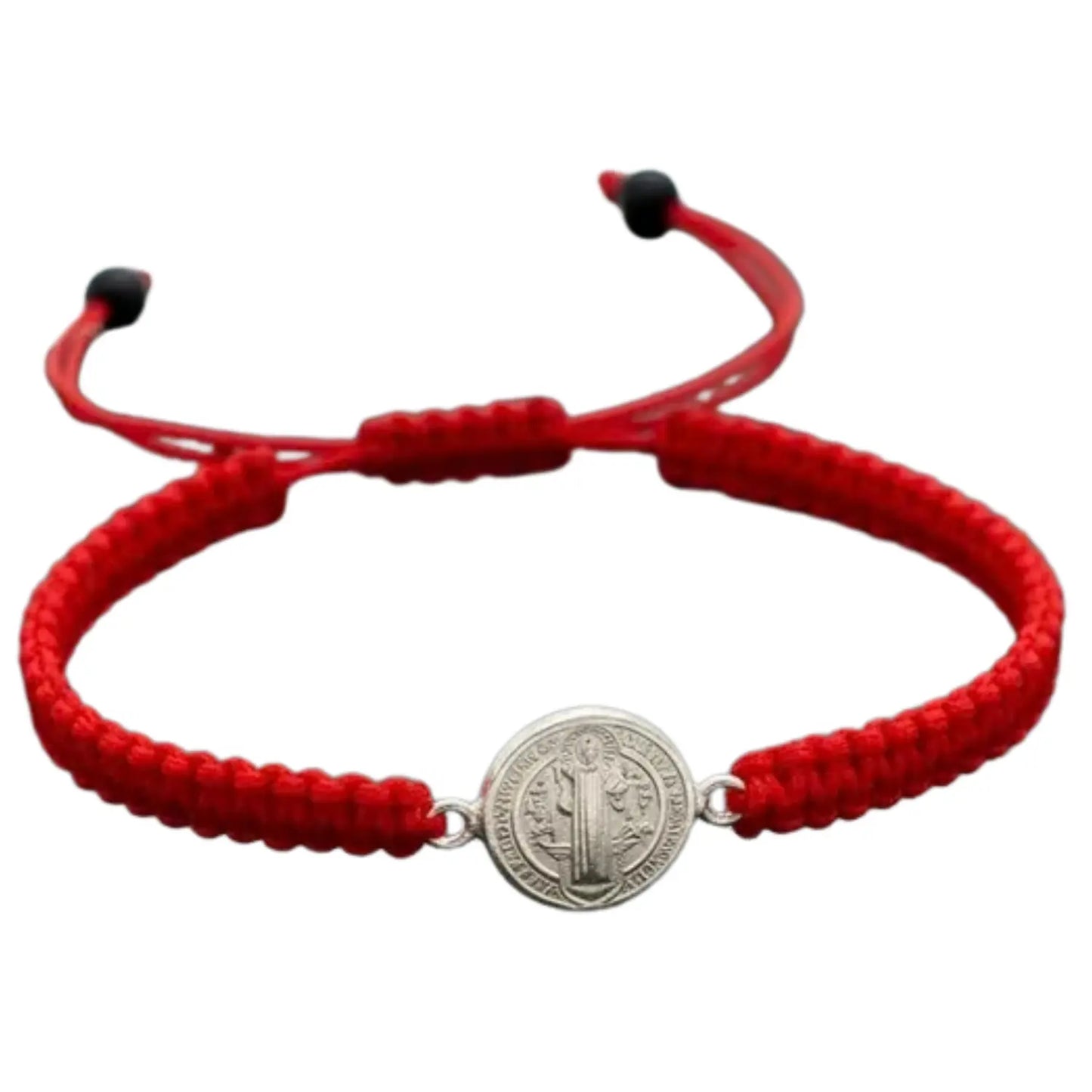 Pulsera Hilo Rojo San Benito Amuleto Protección Ajustable - BisuterÍa Lola A