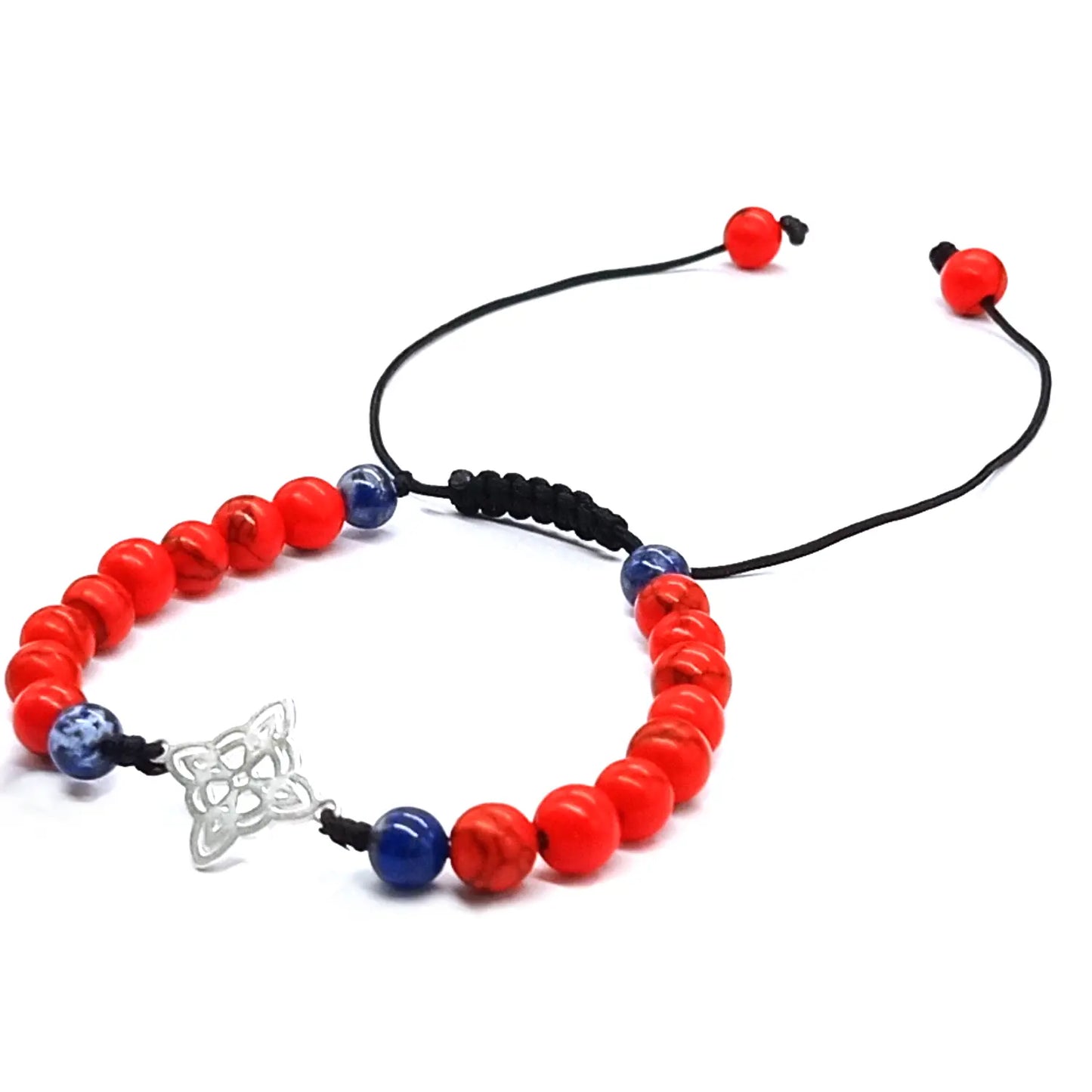 Pulsera Nudo de Bruja Plata Howlita y Lapislázuli Unisex - Bisutería Lola A