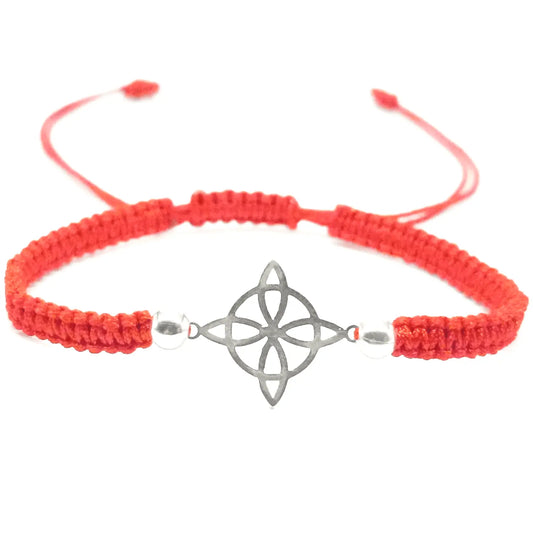 Pulsera Nudo de bruja Plata – Pulsera de Protección Roja  - Bisuteria Lola A