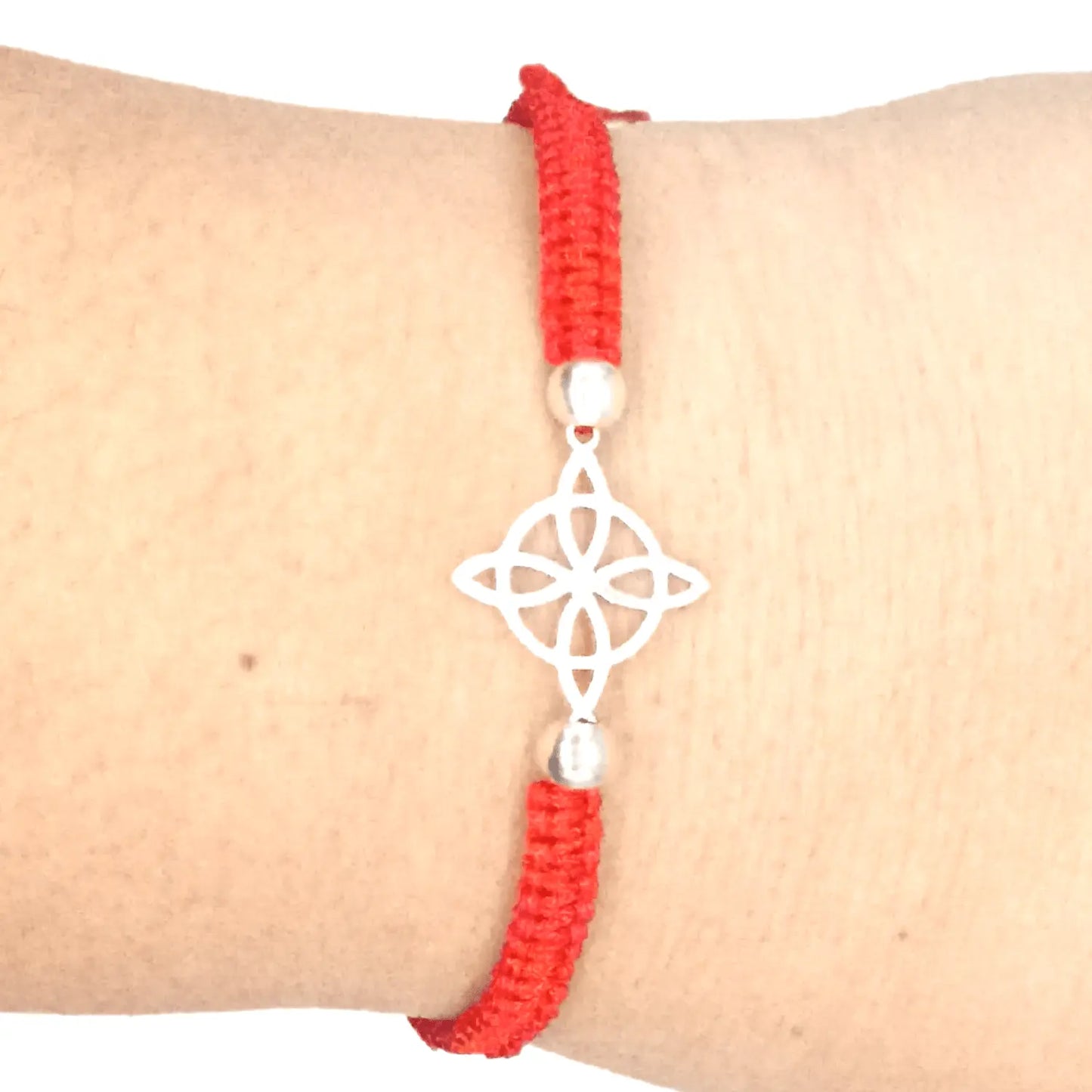 Pulsera Nudo de bruja Plata – Pulsera de Protección Roja  - Bisuteria Lola D