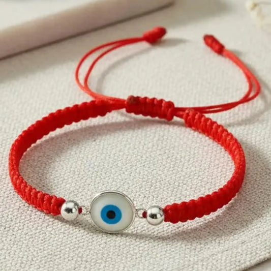 Pulsera Ojo Turco de Plata Hilo Rojo Amuleto de Protección - Bisutería Lola A