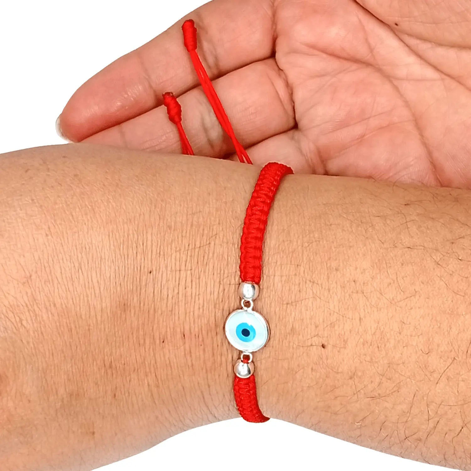 Pulsera Ojo Turco de Plata Hilo Rojo Amuleto de Protección - Bisutería Lola B