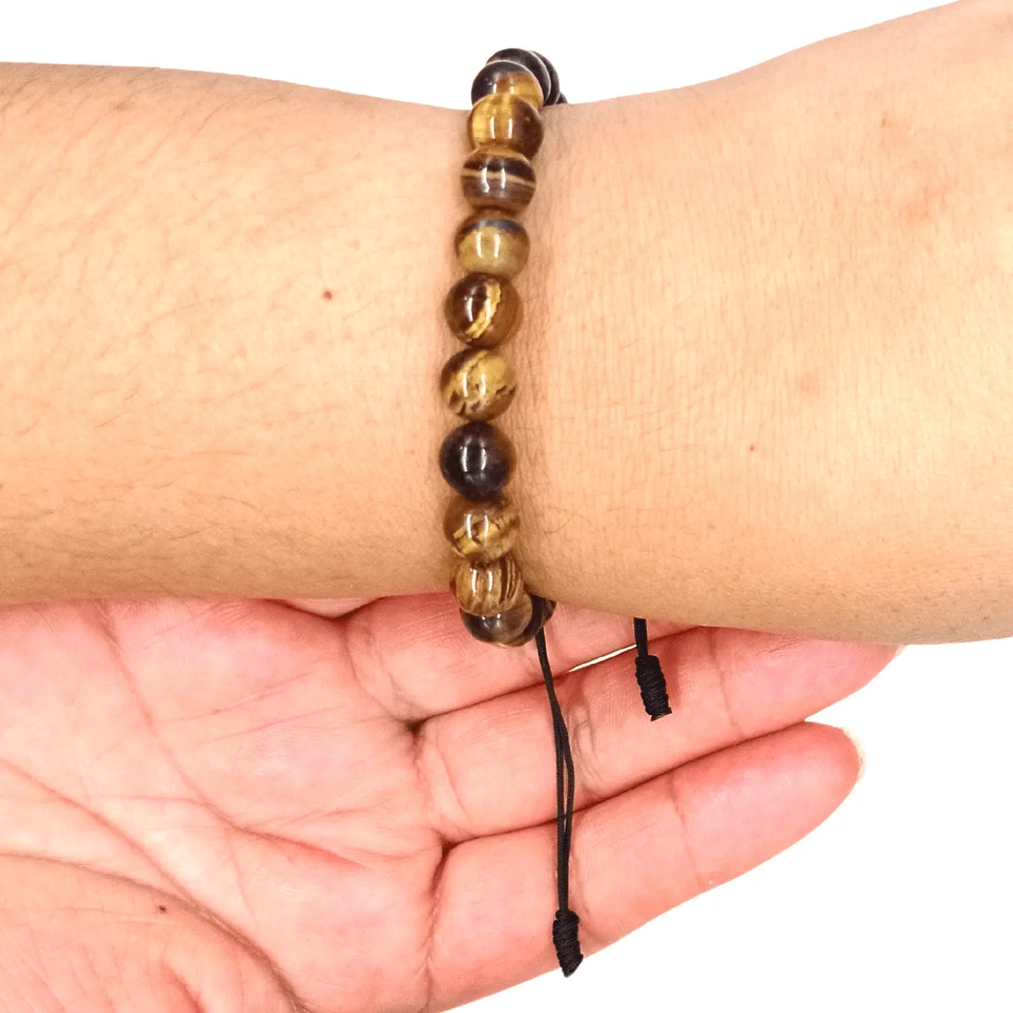 Pulsera Ojo de Tigre Ajustable Piedra Natural - Bisutería Lola C