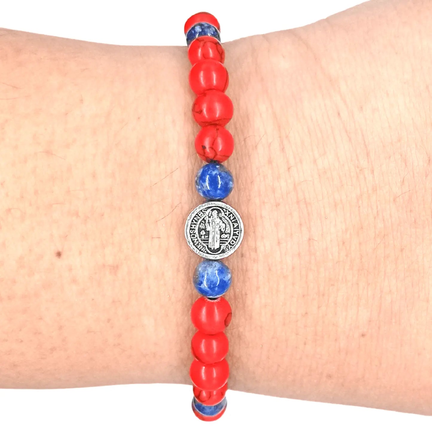 Pulsera San Benito Howlita y Lapislázuli - Bisutería Lola B