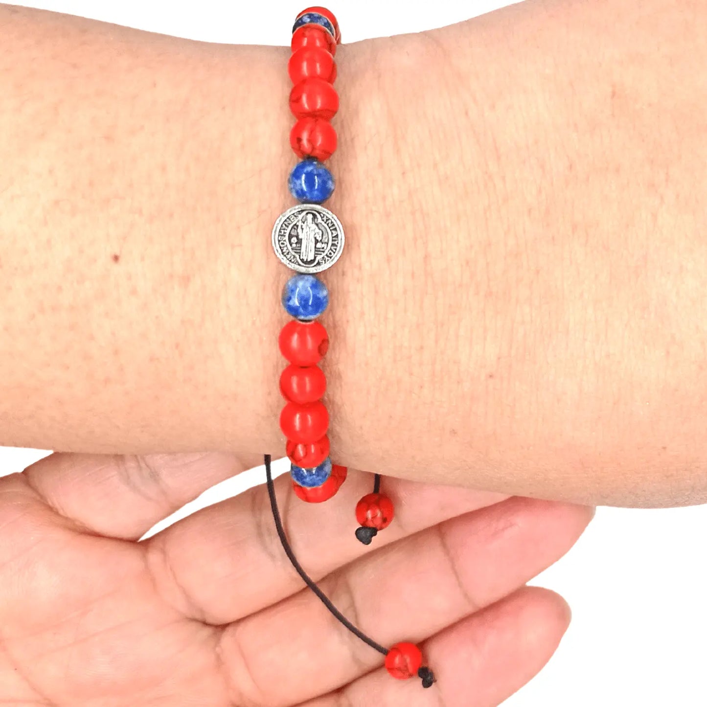 Pulsera San Benito Howlita y Lapislázuli - Bisutería Lola C