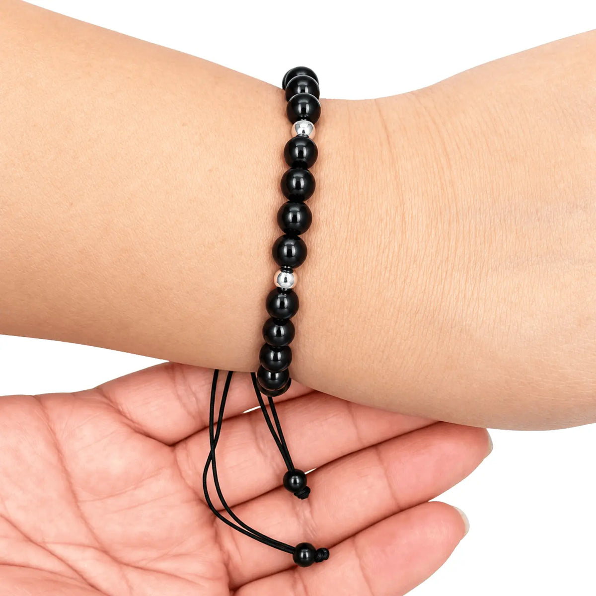 Pulsera Shungita y Plata 925 Piedra Natural Ajustable - Bisutería Lola B