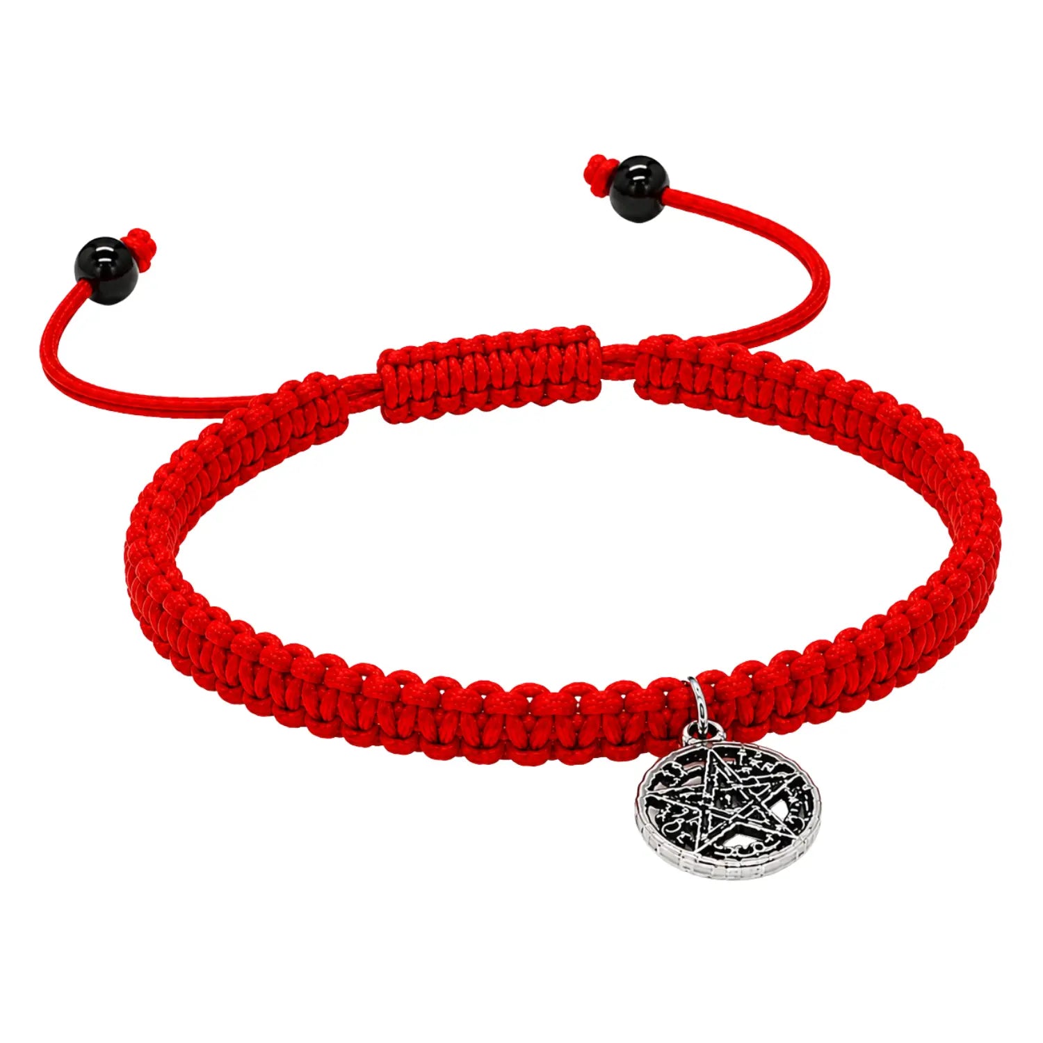 Pulsera Tetragramaton Plata 925 con Hilo Rojo Protección espiritual - Bisutería Lola E